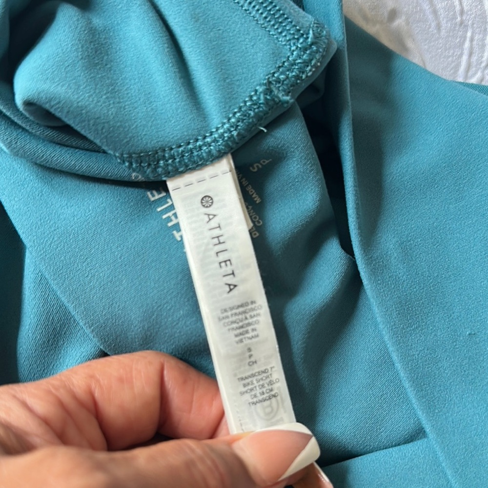 Athleta Green High Waist Athletic Shorts - Picture 6 of 10